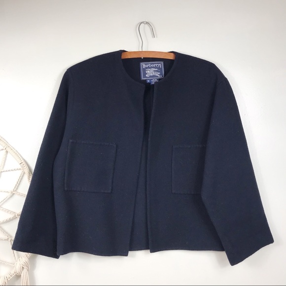 Burberry Jackets & Blazers - Vintage Burberry Navy Wool Jacket